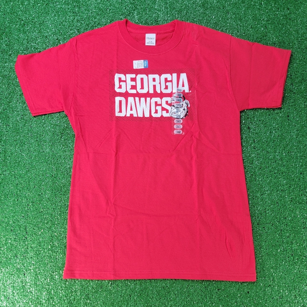 Georgia Bulldogs Kid's T Shirt Size Youth Large Red Black White Athens GA New